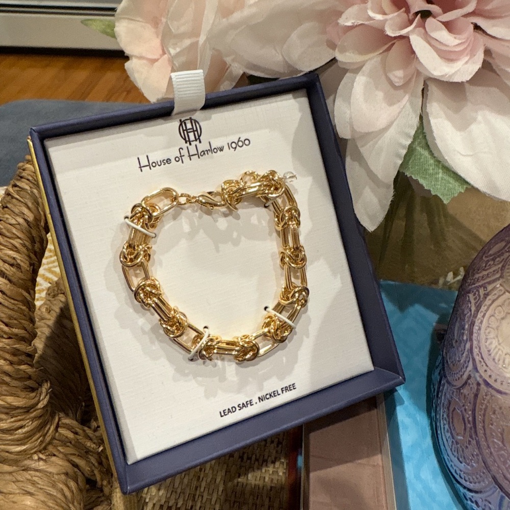 House of Harlow 1960 Gold Chain Bracelet - Picture 2 of 3